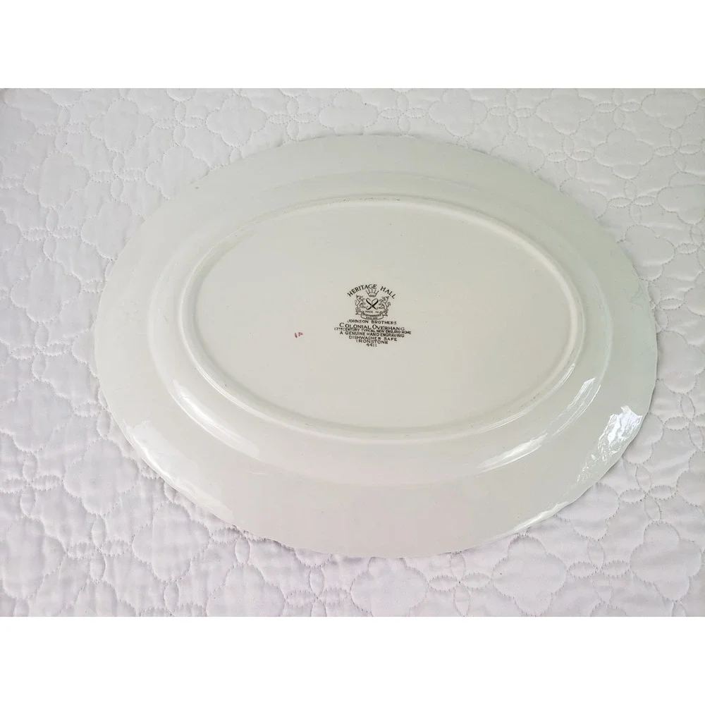Johnson Brothers Heritage Hall Colonial Overhang Oval Serving Platter Tray